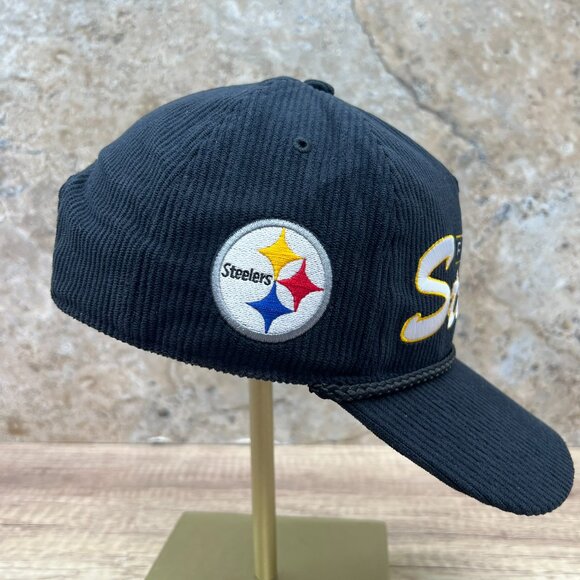 Anthropologie '47 NFL Cordurory Double Header Baseball Cap Pittsburgh Steelers - Picture 4 of 7